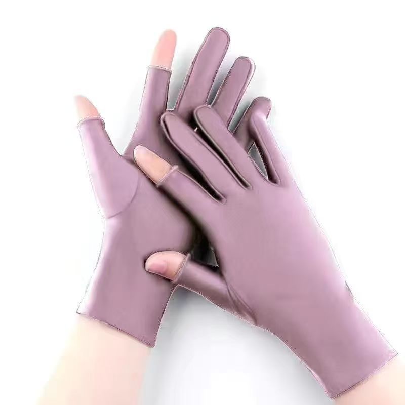 Damenhandschuhe mit kühlem Gefühl, Sommer, Frühling und Herbst, halboffen, zum Teepflücken, Sonnenschutz, dünner Abschnitt, zum Radfahren und Autofahren_voghion.com