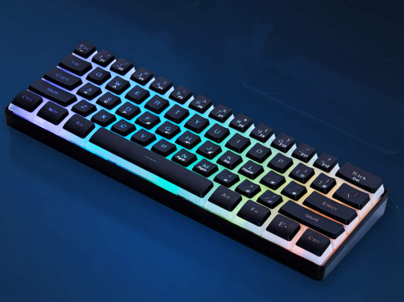 Cross-Border Wholesale 61-Key Gaming Lighted Business Office Mechanical Feel Portable Compact Computer Keyboard_voghion.com