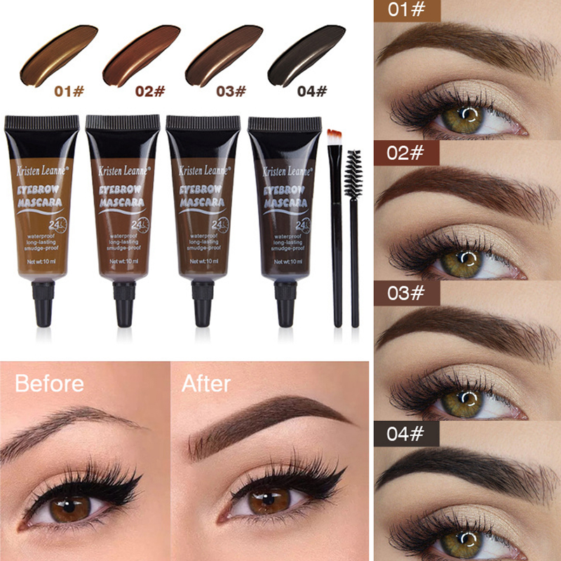 Gel per sopracciglia nero 4 colori marrone, duraturo, impermeabile, ad asciugatura rapida, crema tinta per sopracciglia, liquido per trucco liscio_voghion.com