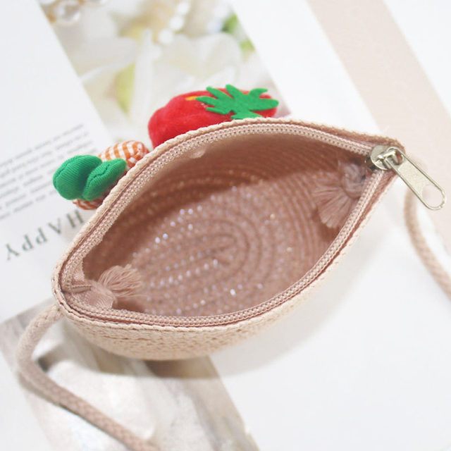 Ny 2022 Sommar Barn Flickor Axelväska Daisy Flower Straw Bag Messenger Bag Barnnycklar Myntväska Söt Princess Mini Handväska_voghion.com