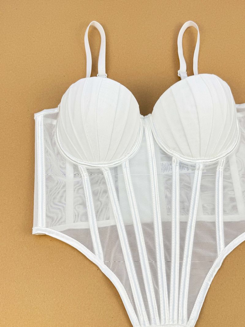 Women's Clothing Pleated Design Herringbone Bra High End Outer Wear Bra With Cup Pads Body Shaping Sling_voghion.com