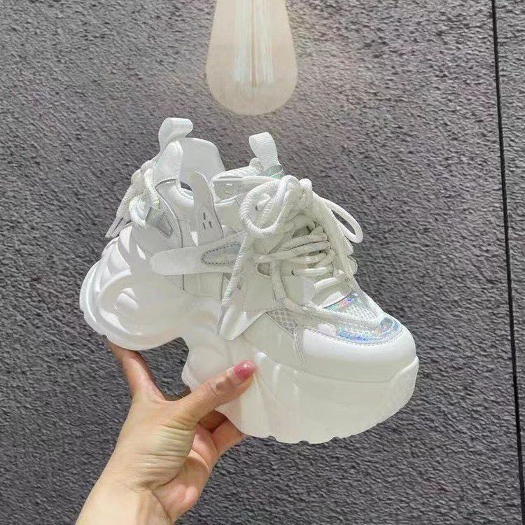 Small Height-increasing Sneakers Breathable Mesh Dad Muffin Platform Sneakers Casual Shoes Women's Shoes_voghion.com