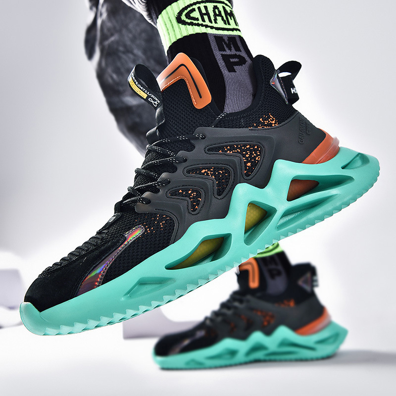 Herrenschuhe 2023 Herbst Neue atmungsaktive fliegende gewebte Klinge unten koreanische Mode Freizeitschuhe grenzüberschreitende trendige Schuhe Sportschuhe_voghion.com