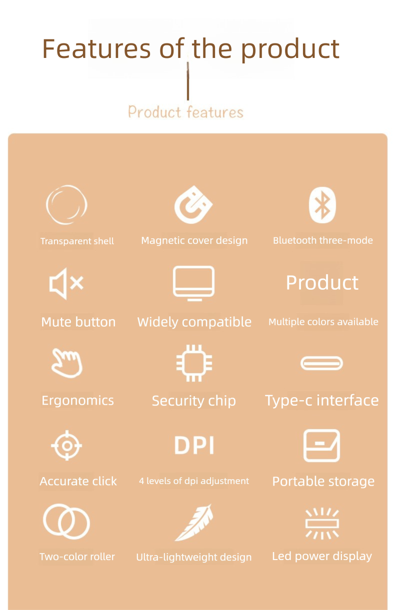 Transparent Wireless Silent Bluetooth Gaming Rechargeable Universal Personalized Mouse_voghion.com