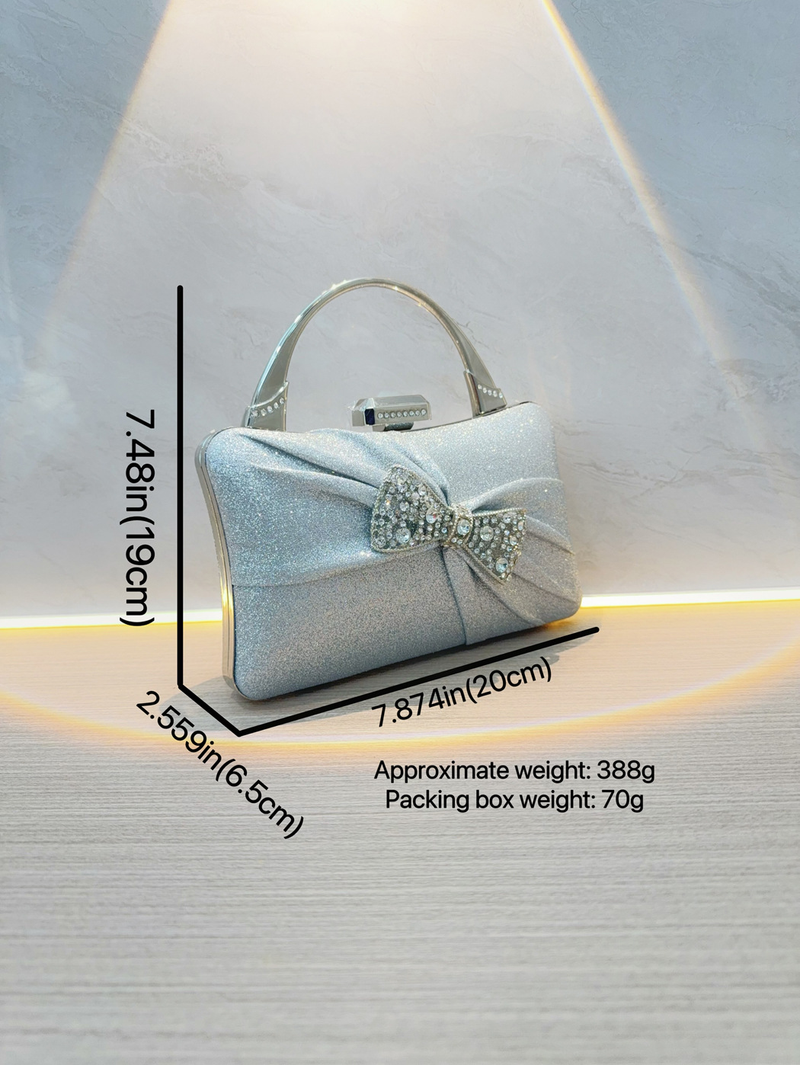 Borsa da sera piccola piegata con diamanti acqua New Party da donna_voghion.com
