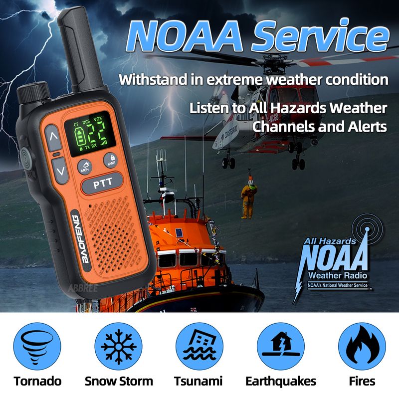 2PCS Baofeng BF-T18 Mini Dual PTT Walkie Talkies PMR FRS NOAA Portable Flashlight VOX Long Range Two Way Radio_voghion.com