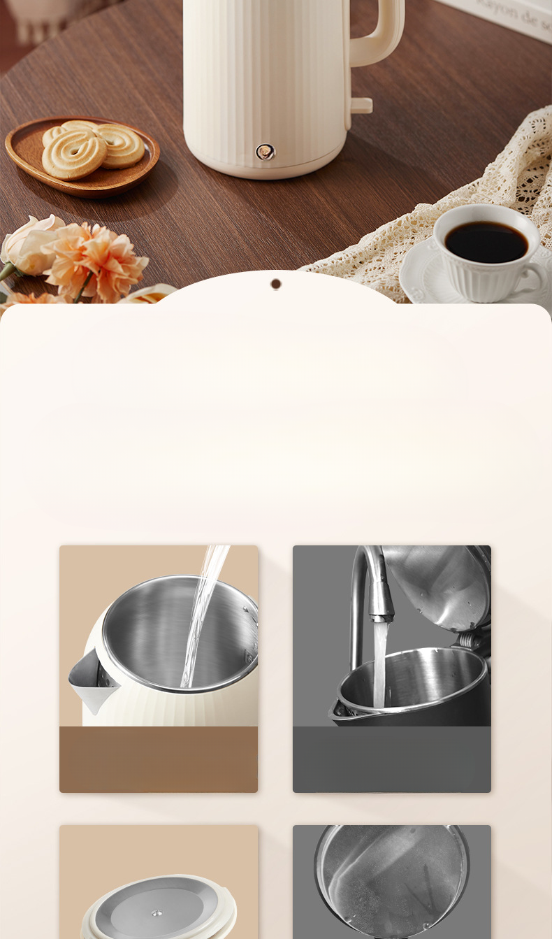 Ηλεκτρικός βραστήρας από ανοξείδωτο ατσάλι 304, ηλεκτρικός βραστήρας από ανοξείδωτο χάλυβα, νέος Konka's Home Hotel Μεγάλης χωρητικότητας Automatic Power Off Insulation 304_voghion.com