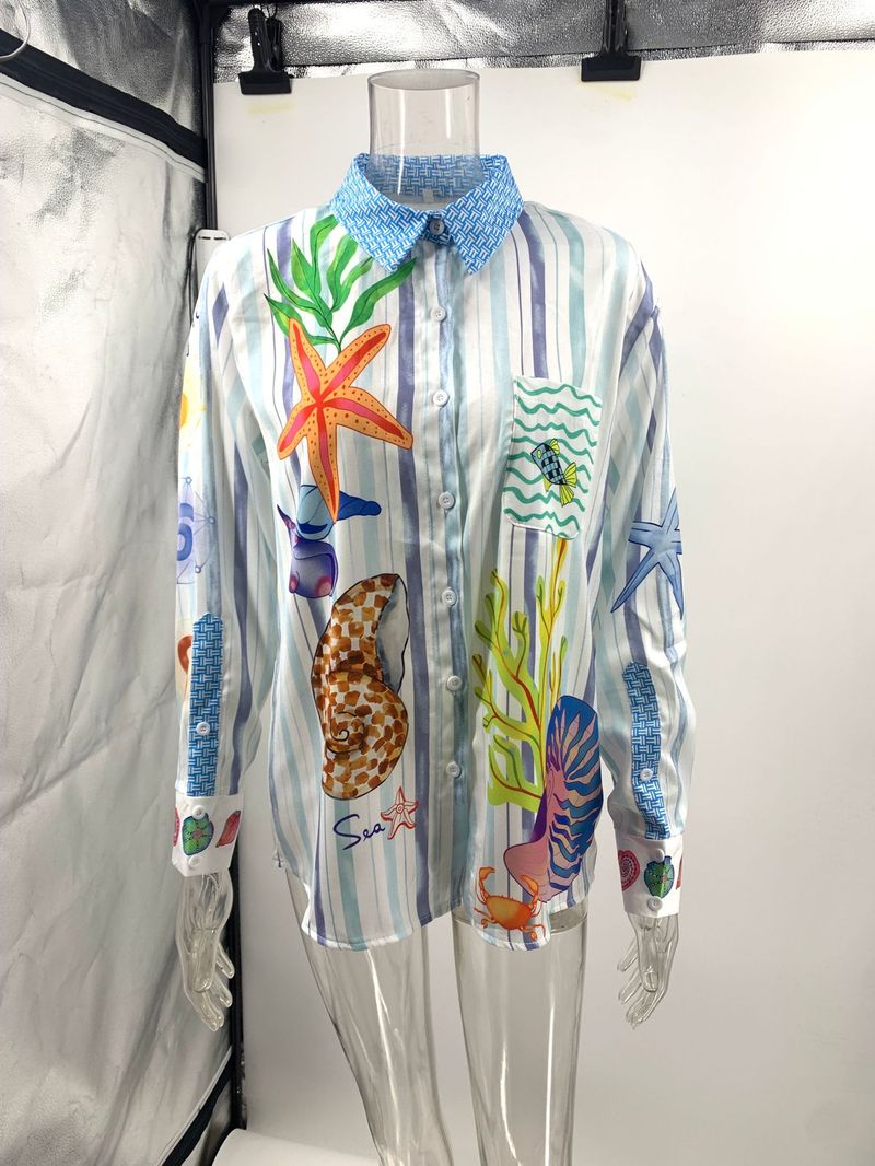 Nuovo set di due pezzi con camicia e pantaloni casual personalizzati con stampa graffiti in raso 2024_voghion.com