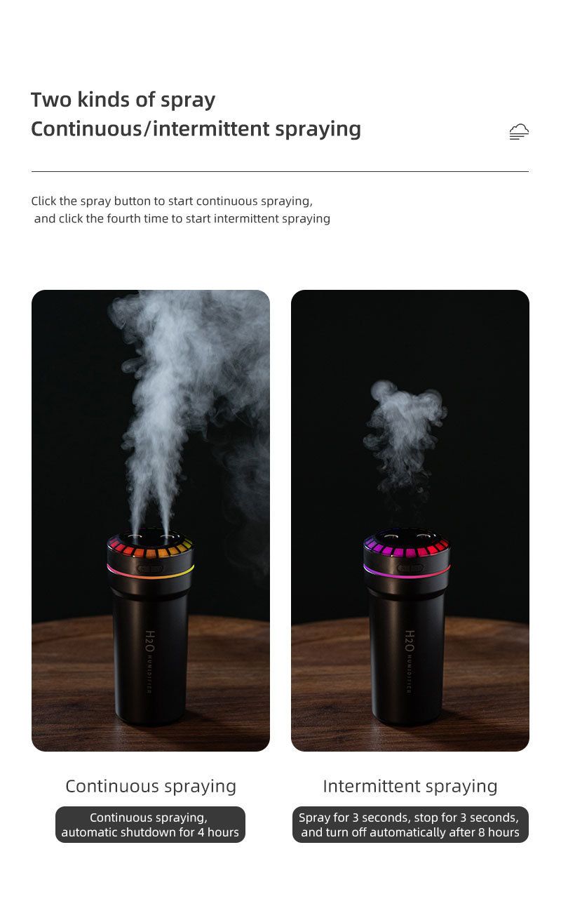 produto quente carro umidificador RGB som captador voz ritmo controlado atmosfera luz colorido aromaterapia spray atomizador_voghion.com