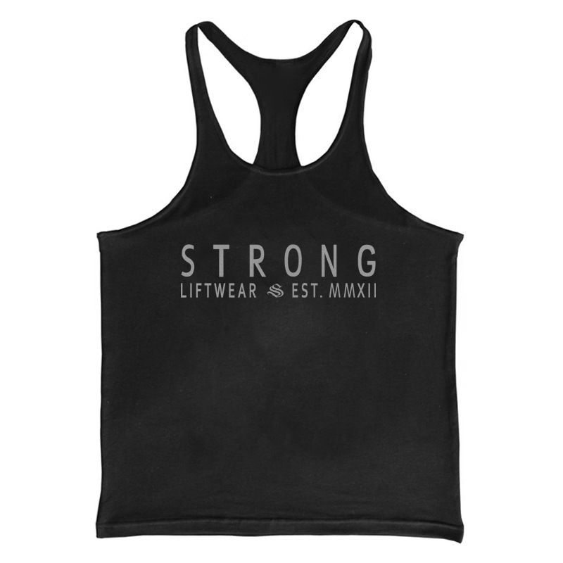 Workout Casual Letter ANIMAL Sports Grote Split Fitness Tanktop Katoen_voghion.com