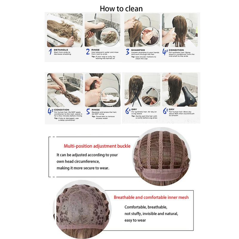 Hett säljande Air Bangs Långt Rakt Gradient Gyllene Dagligt Hår Modern Högtemperatur Sidenperuk För Kvinnor Full Huvudbonad_voghion.com