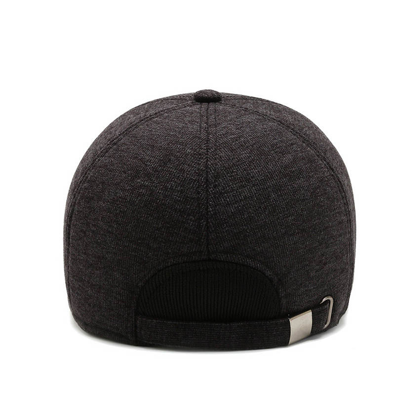 men's middle-aged and elderly hats warm plus velvet thickened baseball cap windproof and cold-proof cap ear protection cotton cap_voghion.com