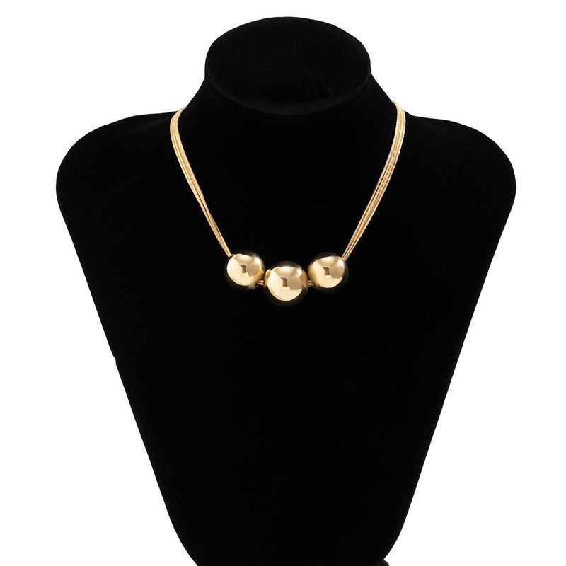 Schmuck übertriebene Punk-Mehrschichtkette, faltbare Halskette, geometrische Kugelpersönlichkeit, kleine Halskette_voghion.com