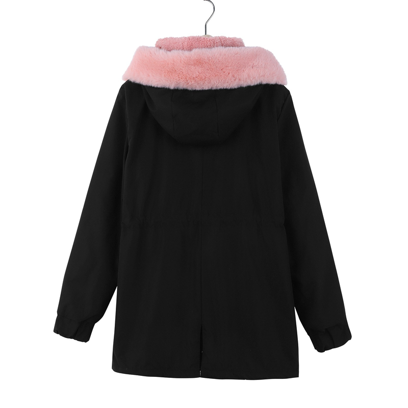 Damenbekleidung Beliebter Parka-Mantel, modischer lässiger Baumwollmantel, mittellanger Kapuzenmantel, Damen-Baumwollmantel aus Lammwolle_voghion.com