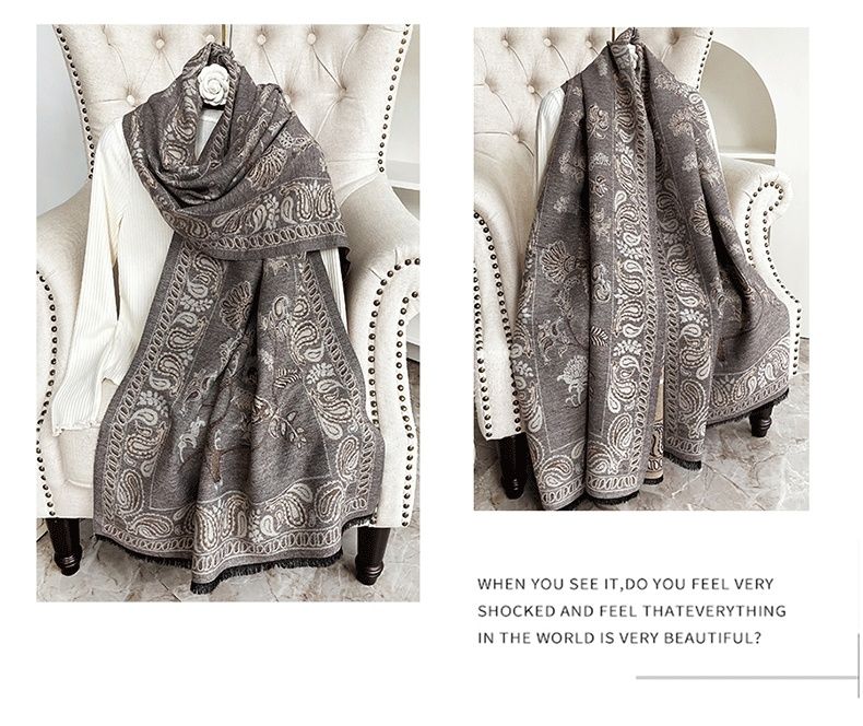 New Autumn And Winter Fashion Shawl For Office Nap Blanket Cashmere Scarf Printed Tassel Warm Scarf Star Style_voghion.com