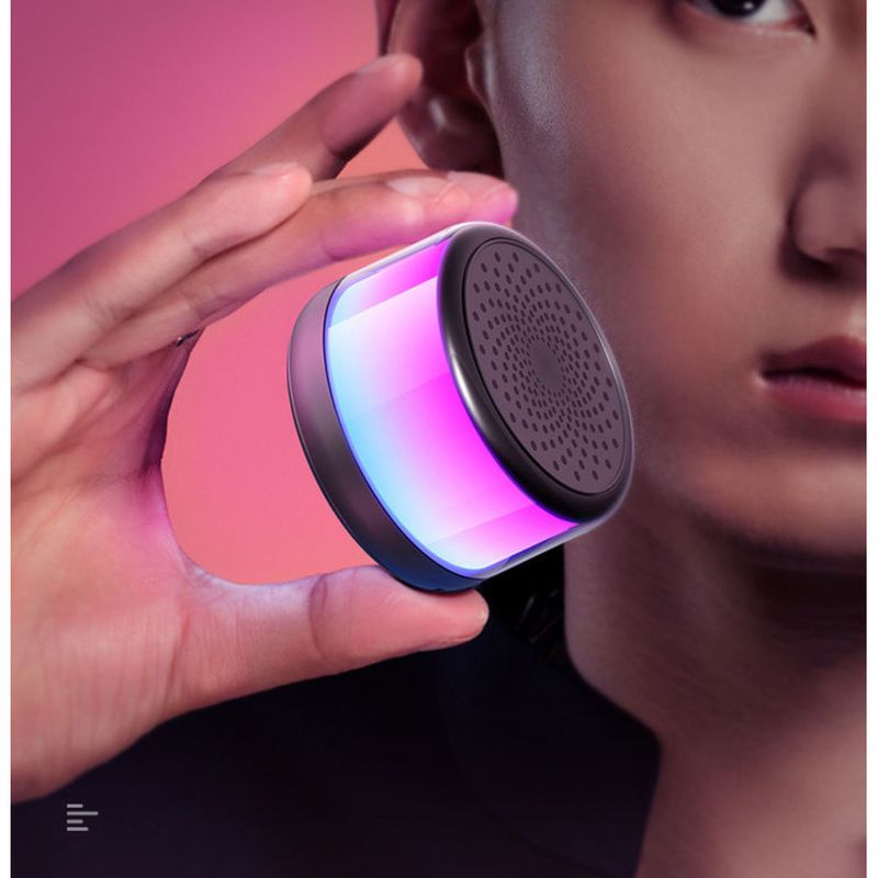 Πολύχρωμο γυάλινο ασύρματο ηχείο Bluetooth, τοποθέτηση μίνι φορητής κάρτας, εξωτερική φόρτιση, υπογούφερ, μικρή ένταση,_voghion.com