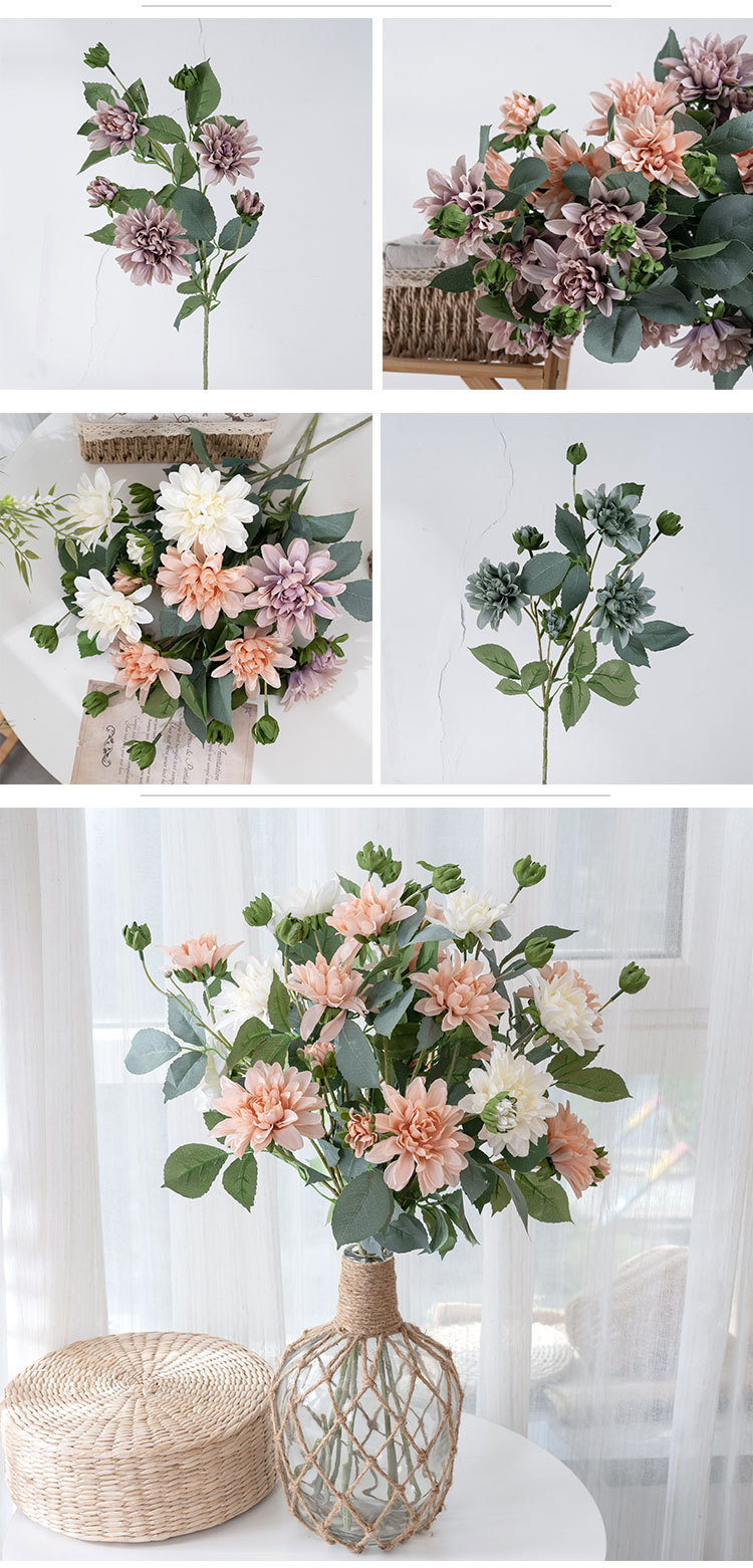 Stile INS piccolo fiore di giglio fiore artificiale fiore artificiale pianta verde decorazioni per matrimoni_voghion.com