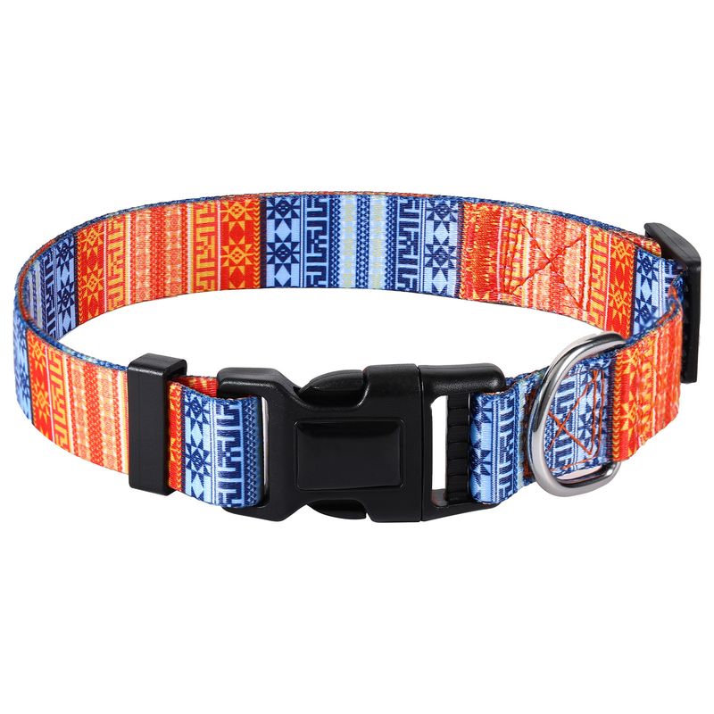 Pet Collar Digital Printing Adjustable Dog Leash Neck Multiple Patterns Style Decoration Anti-lost_voghion.com
