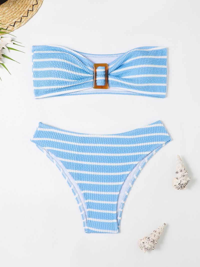 Dameskleding Top Bikini Dames Nieuwe Strapless Split Triangle Bikini Badpak_voghion.com