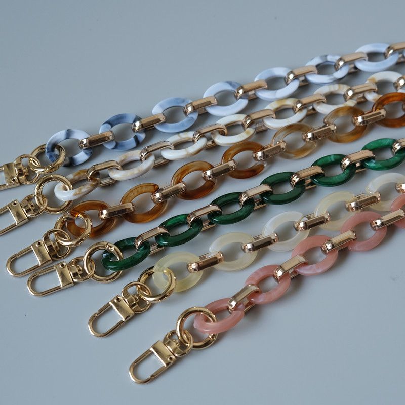 Women's Round Colorful Acrylic Resin Spring Summer Handmade Detachable Thick Bag Decoration Chain_voghion.com