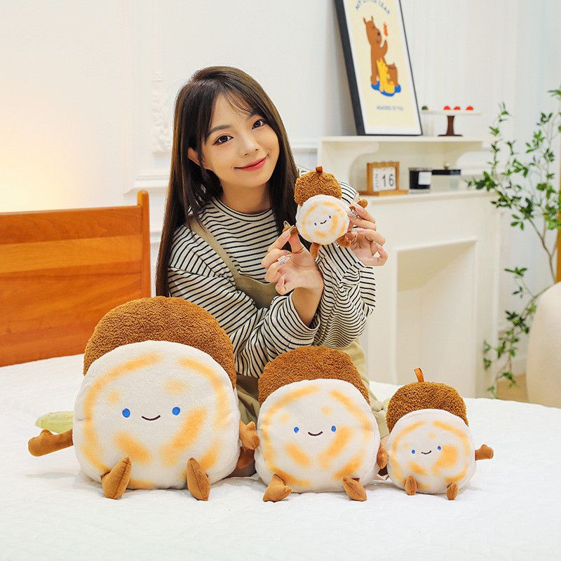 Portachiavi a forma di panino in peluche, adorabile bambola di carne in morbido cotone PP, con ciondolo a forma di cartone animato_voghion.com