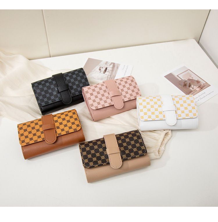 Women's Bags Dot Print Ladies Handbag Card Holder New Style Fashion Simple Three Fold Multi Card Slot Handbag_voghion.com