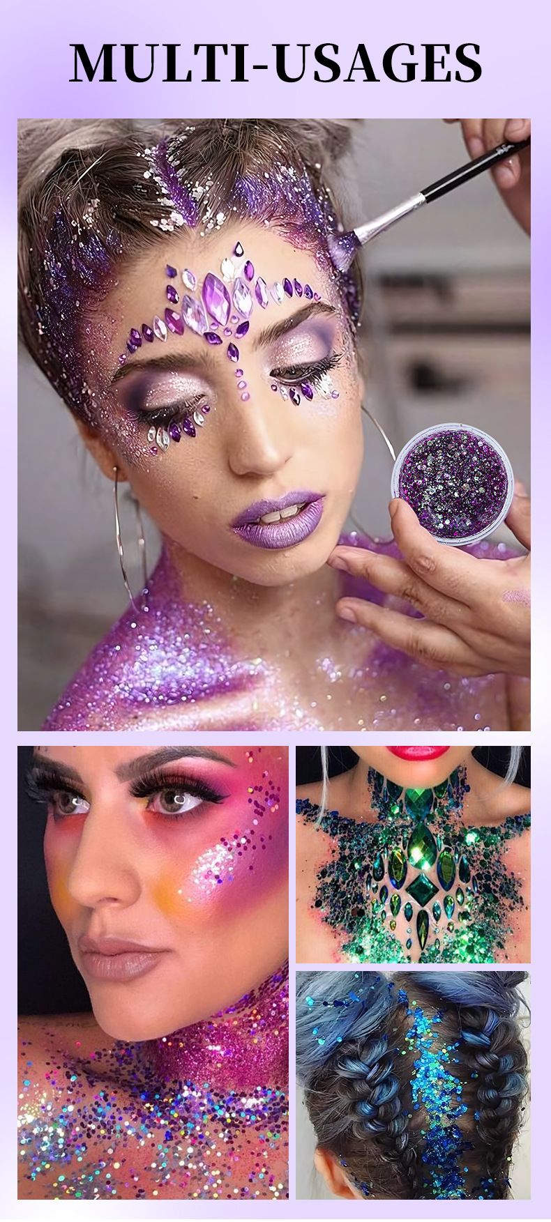 OCHEAL Colorful Sequins Chameleon Eyeshadow Face Sequins Gel Cream Body Face Nightclub Stage Makeup_voghion.com