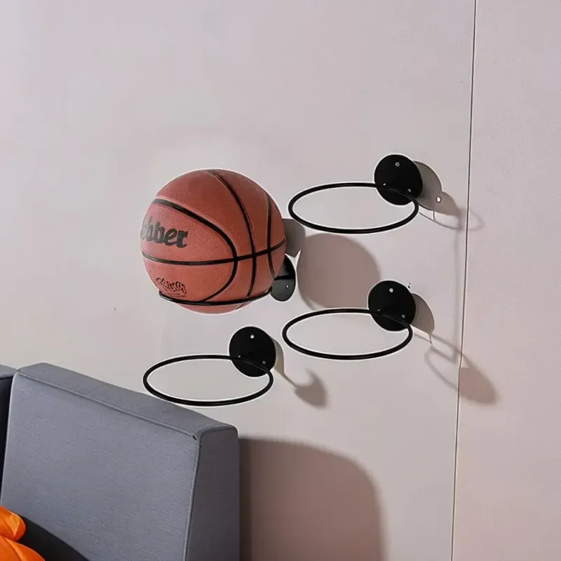 Supporto da parete per palloni da basket, calcio, pallavolo, in ferro, per uso domestico_voghion.com