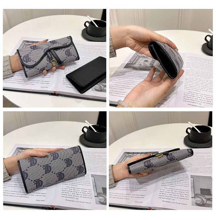 Borse da donna, lunghe, stampate, con diamanti, di tendenza, con lettere di nicchia, di alta qualità, con più scomparti per carte di credito, portafoglio da donna, portamonete_voghion.com