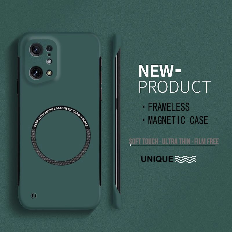 Funda de teléfono ultradelgada rígida de policarbonato con imán y sin marco para Oppo Reno 5 6 8 Find X3 Neo Lite X5 Pro con carga inalámbrica mate_voghion.com
