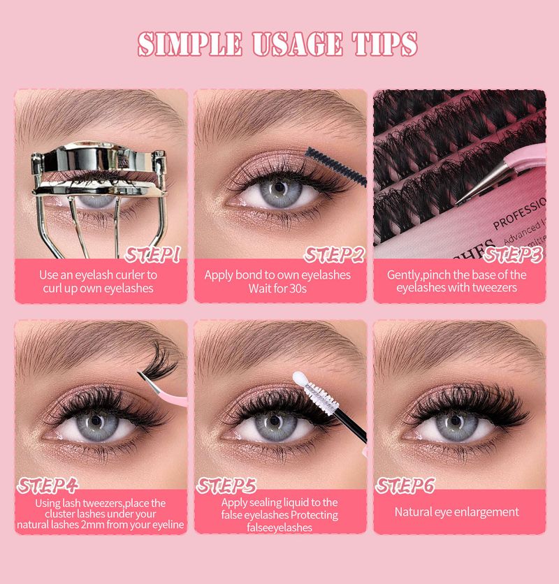 Beleza e saúde faça você mesmo cílios postiços estendidos terno cabelo único cluster 10-16 mm comprimento cílios mistos_voghion.com