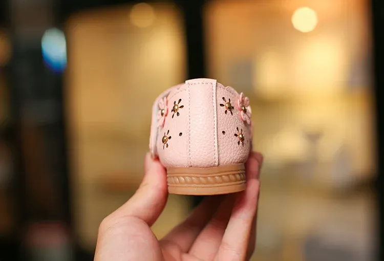 Bambini Bambino Bianco per Festa di Nozze Moda Principessa Scarpe in Pelle con Fondo Morbido Bambini Grandi Ragazze Fiore Appartamenti_voghion.com