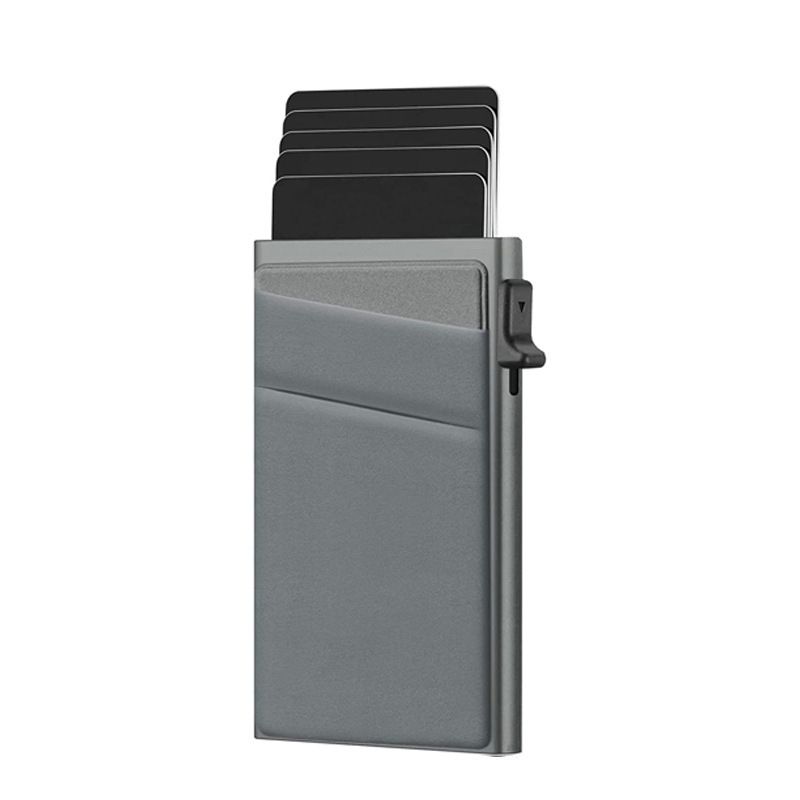 Card Cases Men's Card Bag Simple Ultra-thin Rfid Protection Wallet Card Sleeve Aluminum Alloy Side Push Card Box_voghion.com