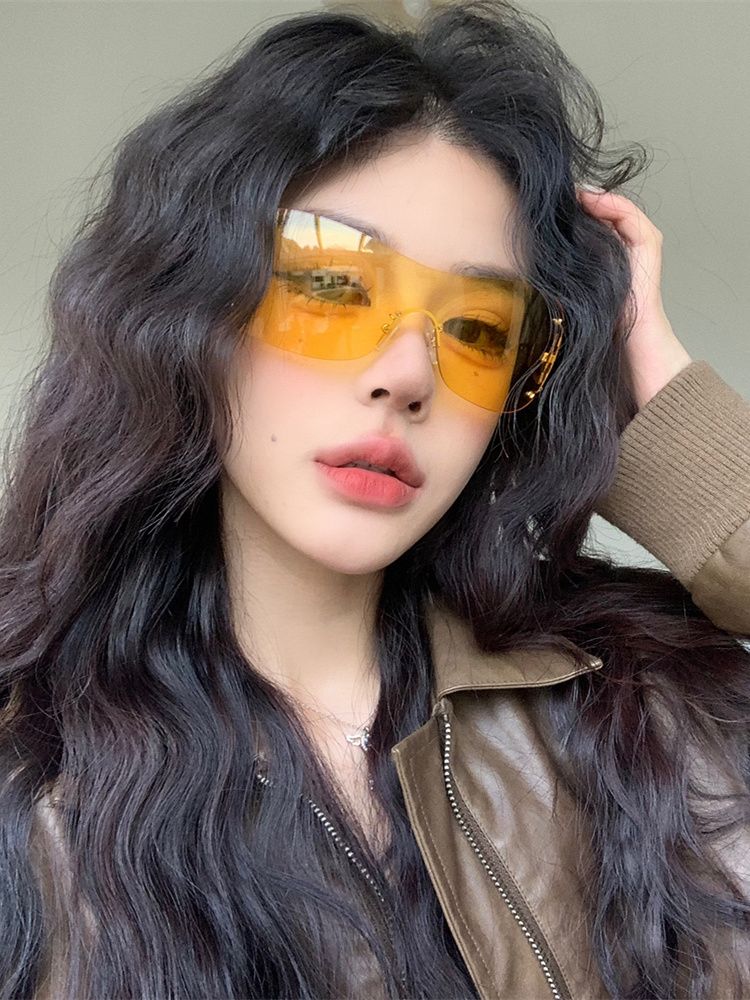 LazyZoom European And American Fashion Large Frame Yellow Glasses Mountaineering Riding Windproof Eye Protection UV-Proof_voghion.com