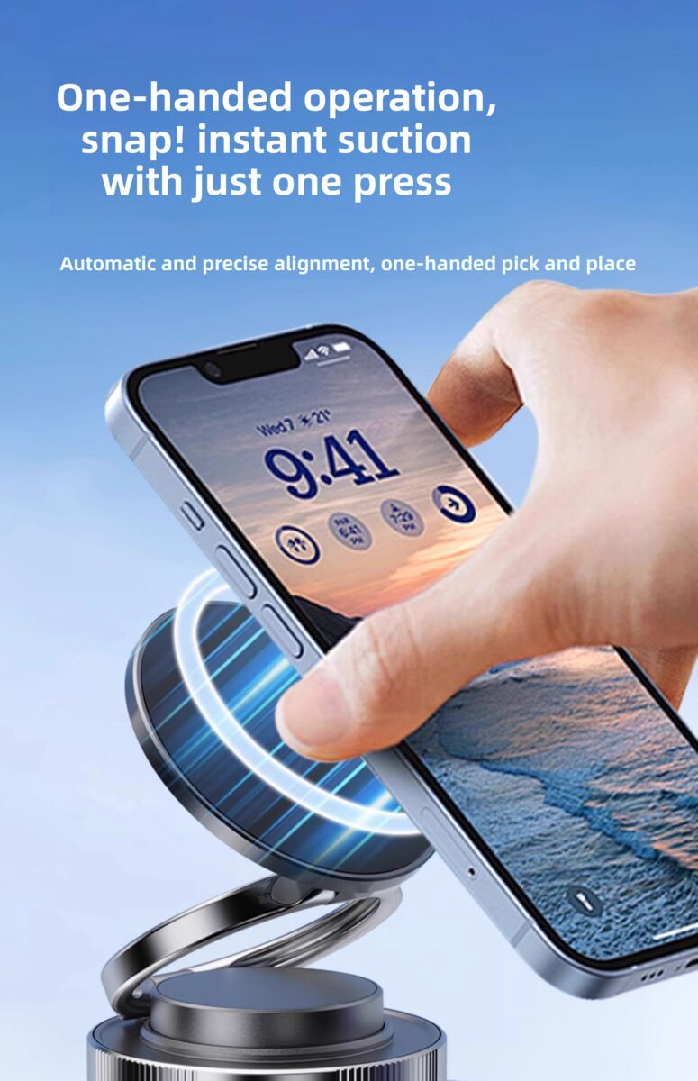 2025 New Model Vacuum Magnetic Car Navigation Suction Cup Mount Phone Holder_voghion.com