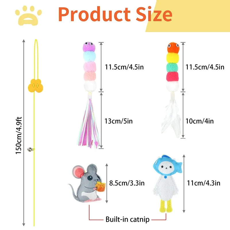 Elastic Feather Toy For Cats By PawParty Store_voghion.com