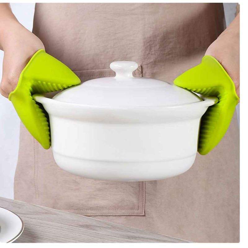 5 Paar Küchenhandschuhe aus Silikon, mikrowellengeeignet, hitzebeständig, isolierend, gegen Verbrühungen, mit Clip, Grill-Organizer-Zubehör_voghion.com