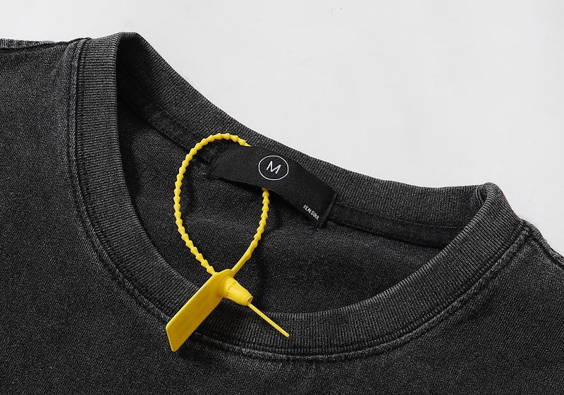 Vêtements pour hommes européens et américains nouveaux t-shirts à manches courtes tendance pour hommes et femmes printemps et été 2024 laser rétro vieux sel frit lavé_voghion.com