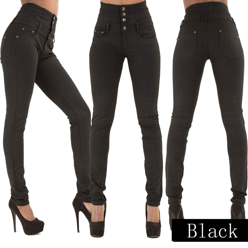 Abbigliamento da donna Jeans elastici aderenti a vita alta taglie forti femminili_voghion.com