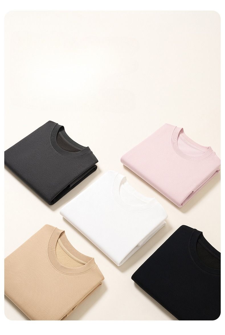 Maglione girocollo in velluto termico 280G tinta unita, versatile, da uomo, autunno e inverno, a maniche lunghe, da uomo e da donna_voghion.com