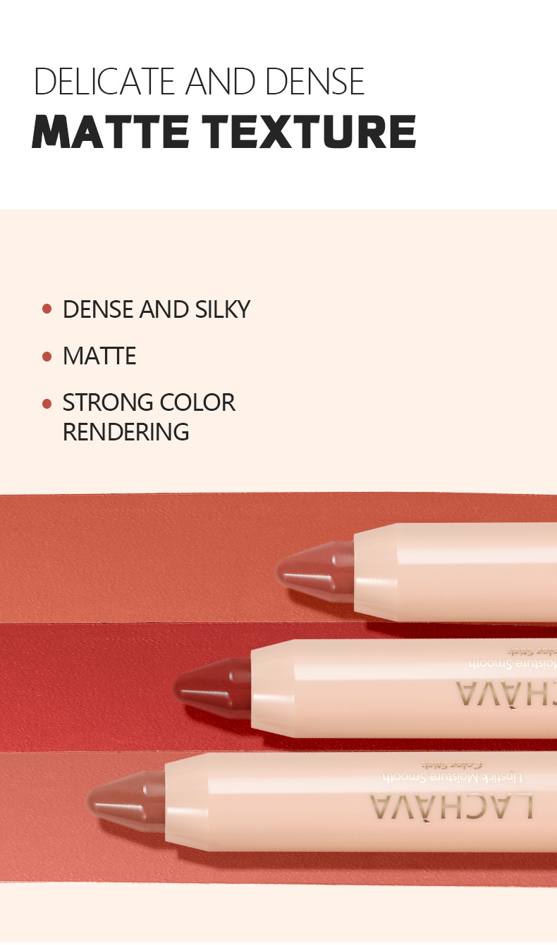 LACHAVA 8 farve mat pen vandtæt non stick kop lipliner line hook læbestift makeup_voghion.com