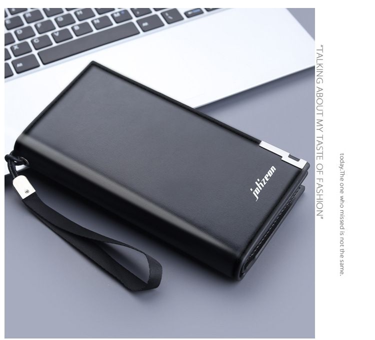 Men's Long Wallet, New Arrival Fashionable Zipper Mobile Phone Bag, Large Capacity Clutch Bag, Multifunctional Handbag._voghion.com