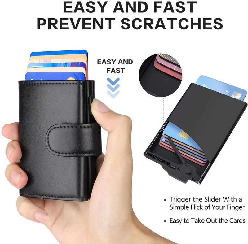 SEMORID 2023 Neue Rfid Männer Geld Mini Tasche Männlichen Alumiinium Karte Halter Kleine Leder Brieftasche Dünn Und Licht_voghion.com