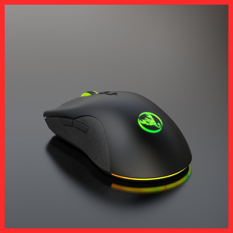 A883 krāsaina kvēlojoša 7D spēļu pele, Esports vadu pele 6400dpi regulējama makro programmēšana_voghion.com