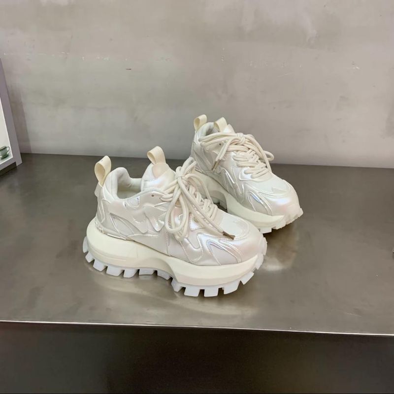 Thick Bottom Color Collision Waffle Women's Sneakers Fall And Winter New Women's Shoes Fashion Versatile Wear Comfortable Lightweight Casual_voghion.com