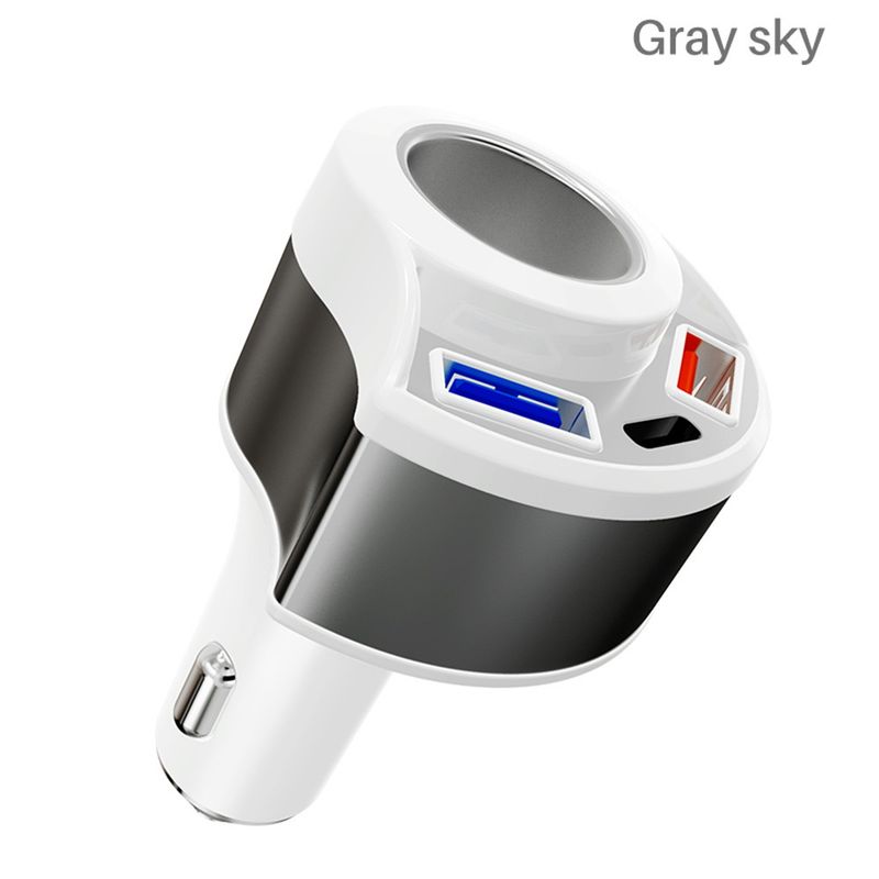 Müzik Festivali Bir ila üç çoklu arayüz hızlı şarj cihazı QC3.0 + 2.4A çakmak uzatma kablosu Tip-C araç şarjı_voghion.com