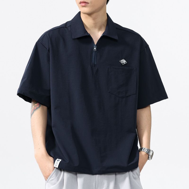 Workwear Collar Shirt, Men's Summer High-end Feeling, Personalized Handsome Short Sleeved Shirt, Half Sleeved Shirt_voghion.com