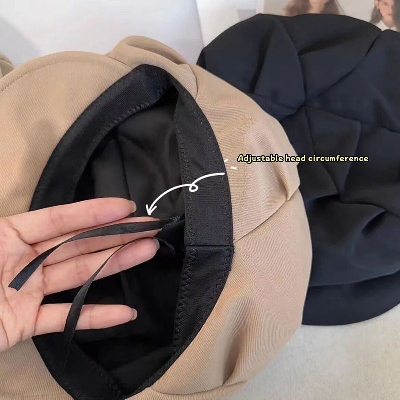 Moda Nuovo Berretto a pieghe per donna Lady Elegan Tinta unita Fla Top Ocagonale con visiera Semplice Sof Newsboy Painer Aris_voghion.com