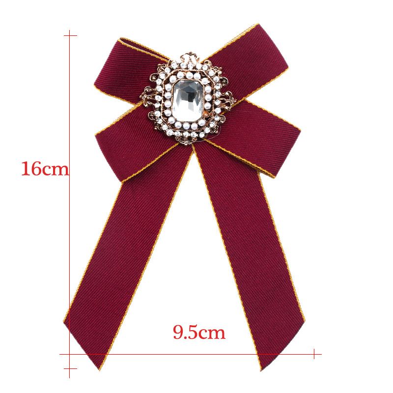 Heißer verkauf fliege für frauen Koreanische version von stoff gestrickte college stil kragen blume großen bogen brosche kragen blume_voghion.com