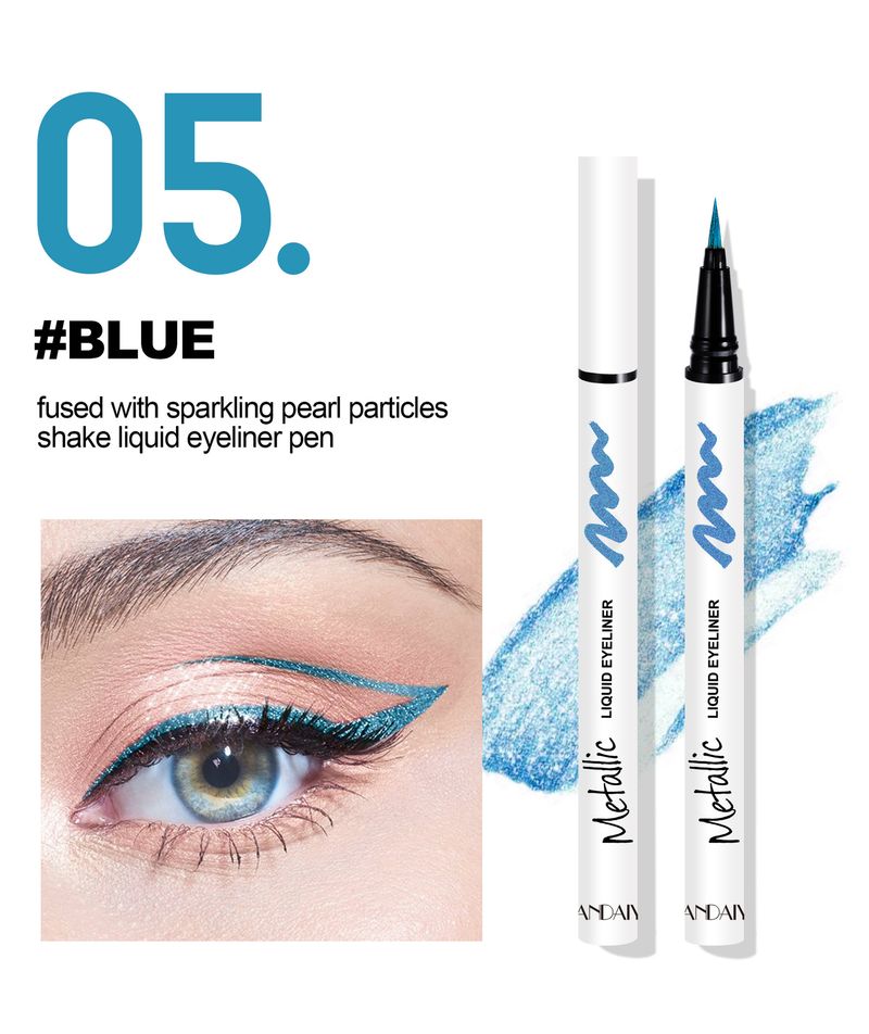 Color Pearlescent Shiny Eyeliner Pen Waterproof Not Sniffing Exclusive_voghion.com